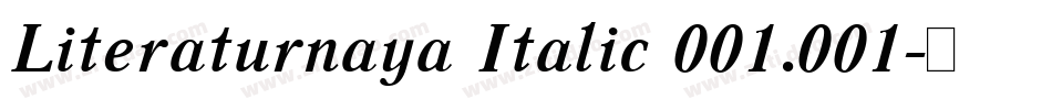 Literaturnaya Italic 001.001字体转换